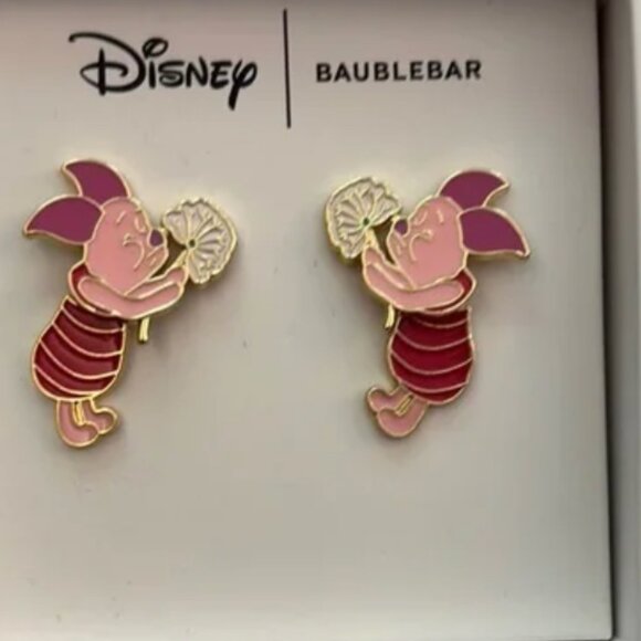Disney Baublebar Piglet Dandelion Enamel Earrings New in Box - Picture 1 of 4